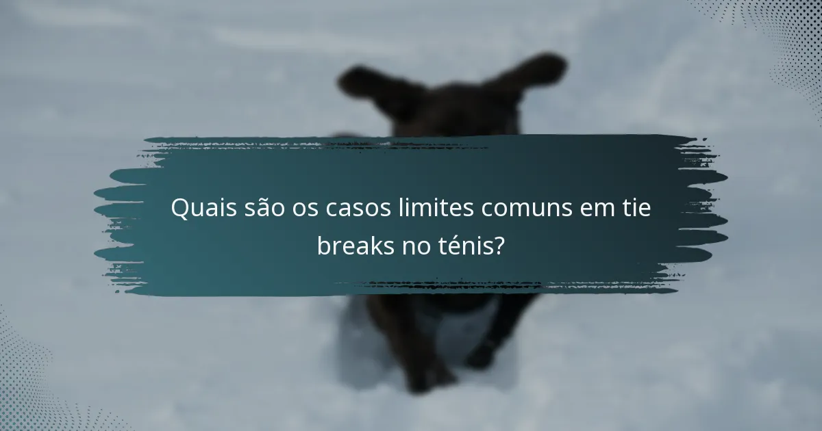 Quais são os casos limites comuns em tie breaks no ténis?