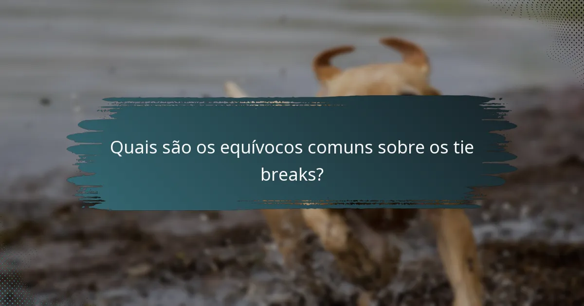 Quais são os equívocos comuns sobre os tie breaks?